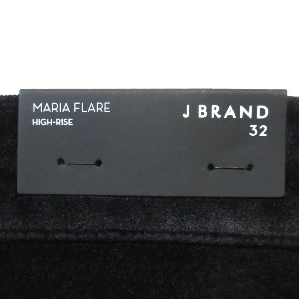 NWT J Brand Maria Flare in Black High Rise Velvet Stretch Trouser Pants 32 x 33½